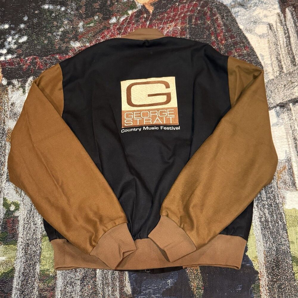 Vintage George Strait Tour Jacket Fan Club Merch Country Western Festival Size L